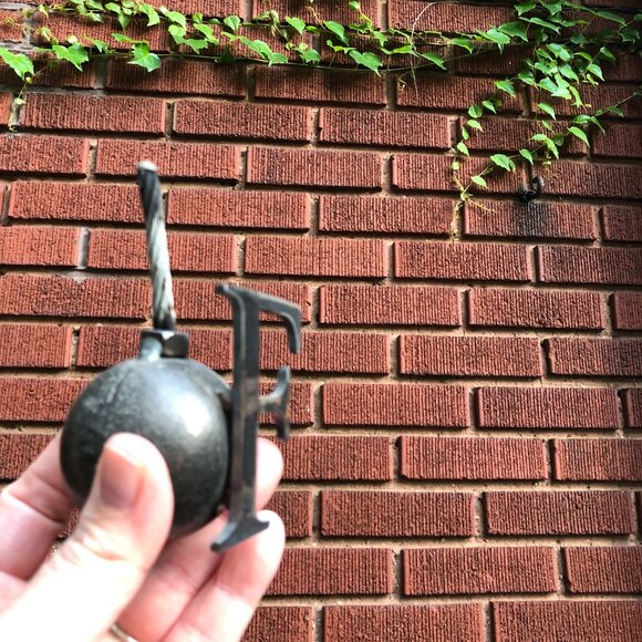 Metal F-Bomb Paperweight – Heavy Cast Letter F on Bomb – Artist-Made Desk Art - Picture 6 of 7